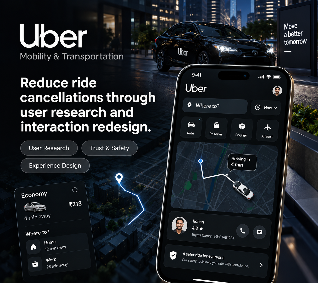 Uber — Reduce checkout friction — diagnose the drop-off, redesign and build the responsive version.