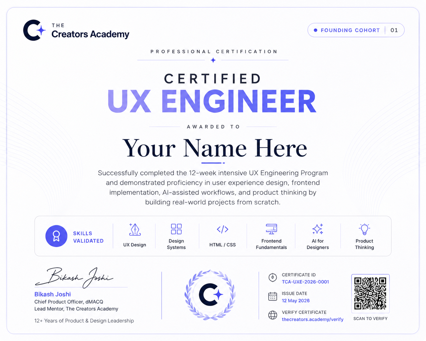 UX Engineer Certificate